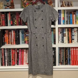 Vintage black & white checked dress